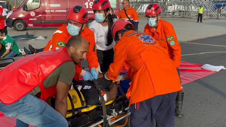 Heliporto Farol de São Tomé realiza simulado de incêndio em aeronave com múltiplas vítimas